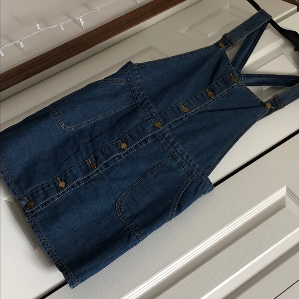 Denim overall dress